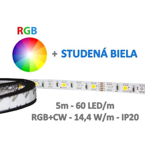 5m RGB+CW LED pás SMD 5050 72W IP20