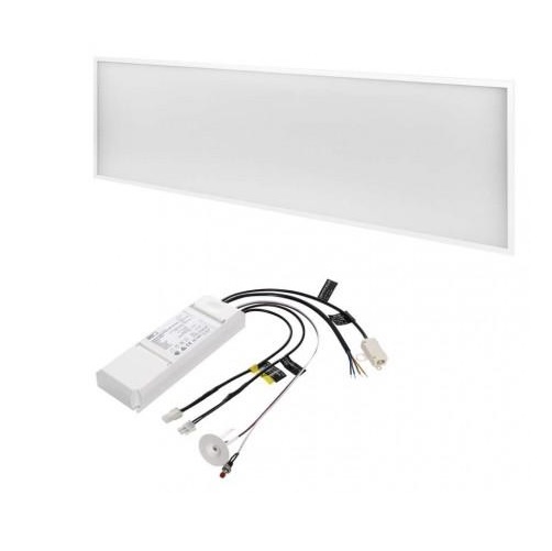 LED panel 30×120, obdĺžnikový vstavaný biely, 40W neut.b.UGR, Emergency