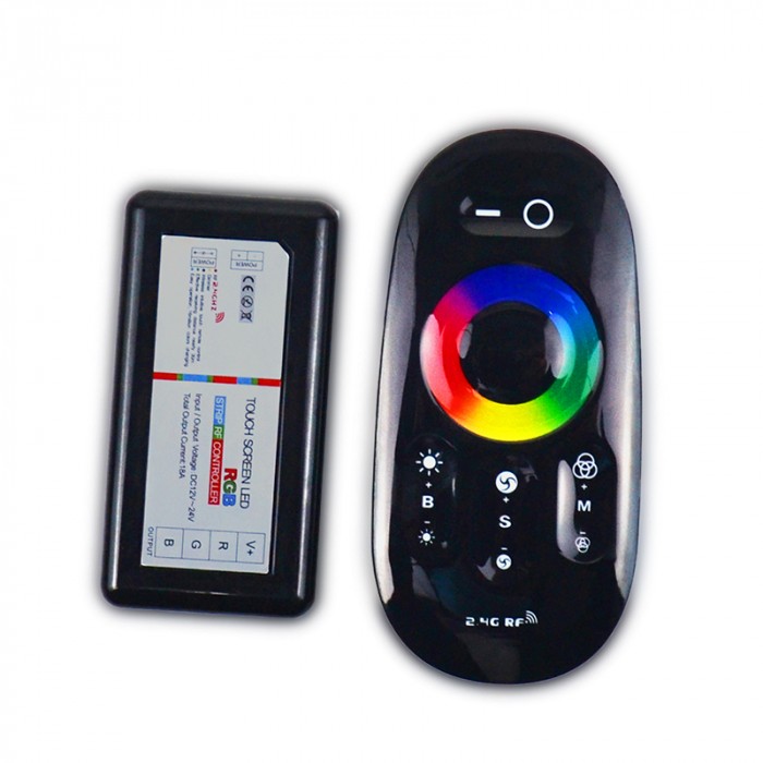 RGB dotykový ovládač 18A 216W RF BLACK 12-24VDC