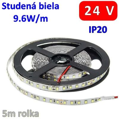 1m LED pásik 9.6W/m 24V IP20 studená biela