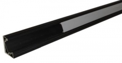 2m Rohový hliníkový profil LUKS pre LED pásiky - ČIERNA