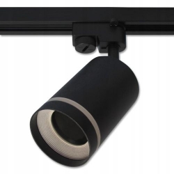 Čierne LED koľajnicové svietidlo Ring 70mm - 1fázové