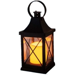 LED dekorácia IP44 – lampáš čierny, 2× AA