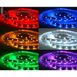 LED pásik 12V IP54 7,2W/m farebné