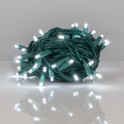 LED reťaz 5m, 50LED, zelený kábel