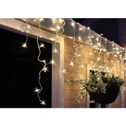 LED vianočné záves, cencúle, 120 LED, 3m x 0,7m, prívod 6m, časovač