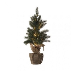 LED vianočný stromček, 52 cm, 3x AA, vnútorný, teplá biela, časovač