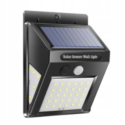 Nástenné Solárne LED osvetlenie 8W IP65 , snímač pohybu , Studená biela
