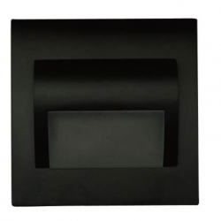 Schodové svietidlo štvorcové  - čierne , 1,5W , 12V 