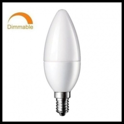 Stmievateľná LED žiarovka 6W  E14 sviečka