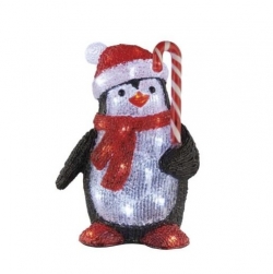 Vianočný tučniak LED, 30,5 cm, vonkajší aj vnútorný, studená biela