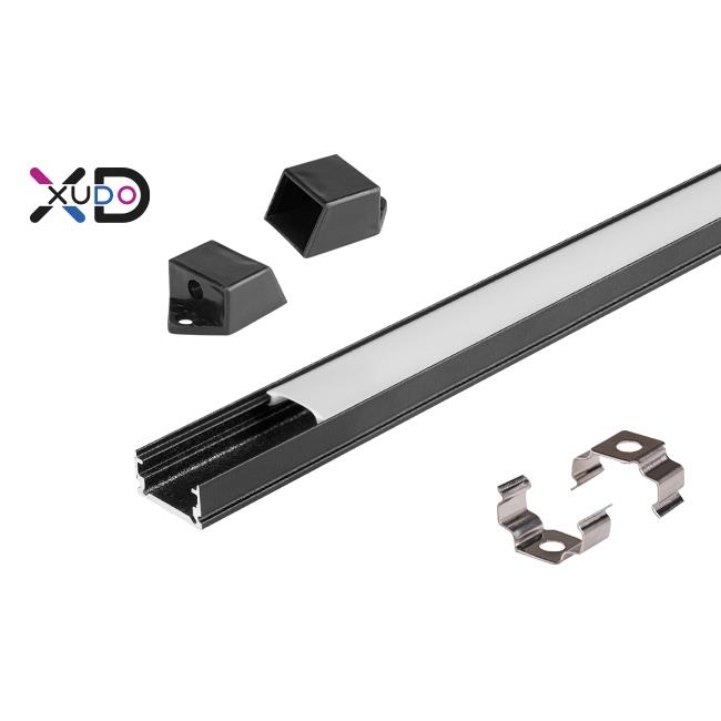 2m prisadený eloxovaný tenký profil  10mm + mliečna krytka + 2x záslepka + úchyty