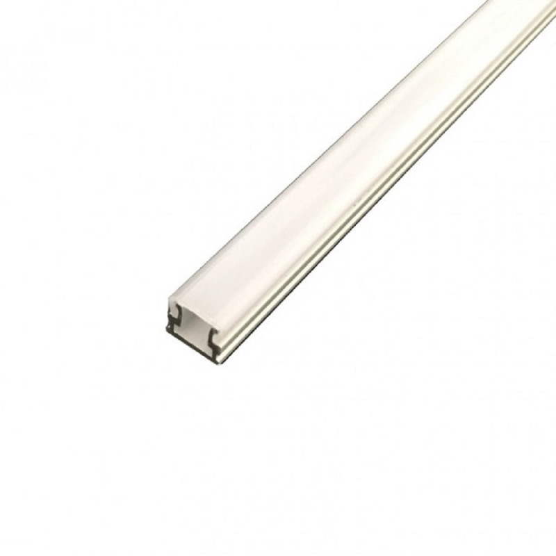 2m slim prisadený eloxovaný tenký profil 8mm + mliečna krytka + 2x záslepka