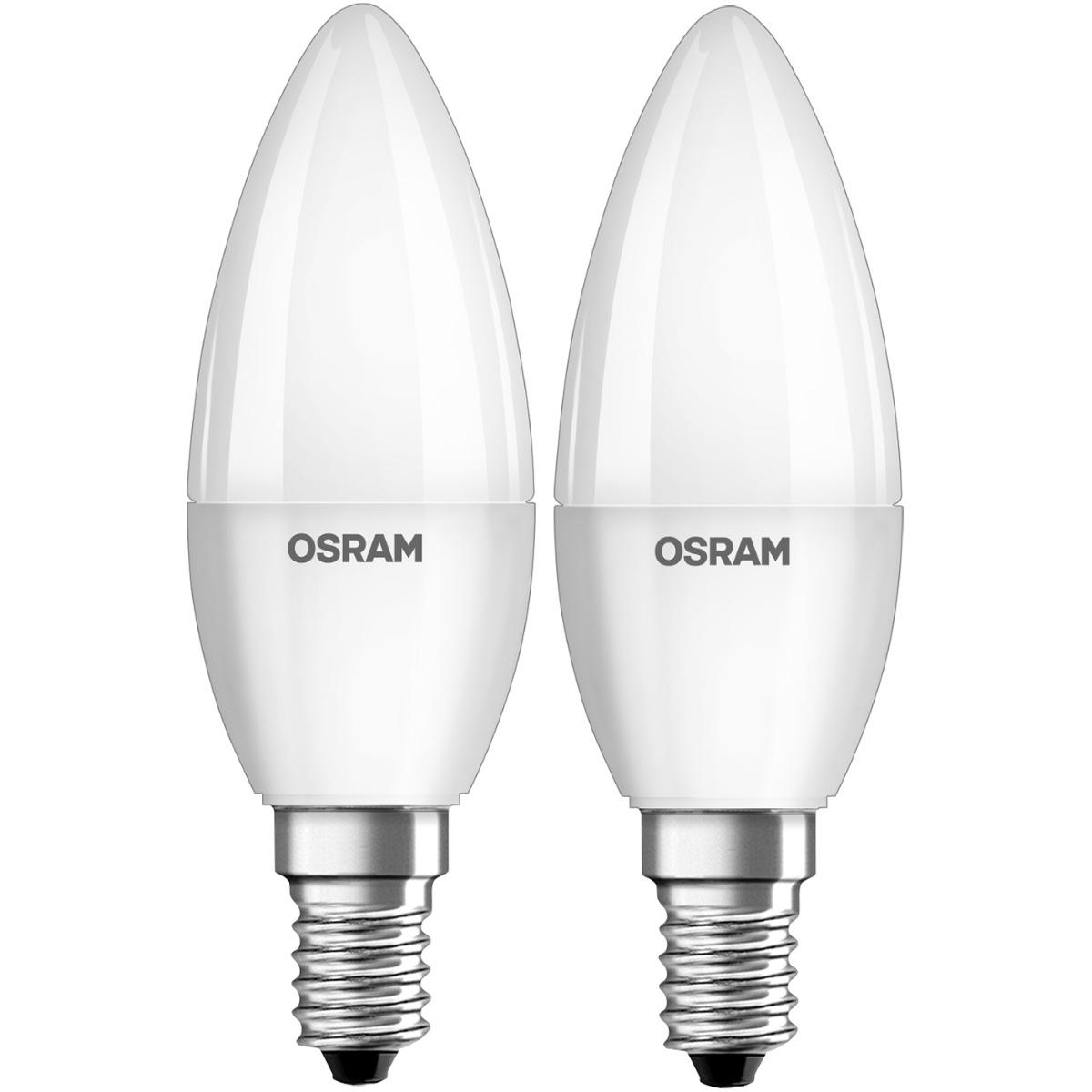 2PAK LED ŽIAROVKA E14 B35 4,9WTEPLÁ BIELA 220° OSRAM VALUE 