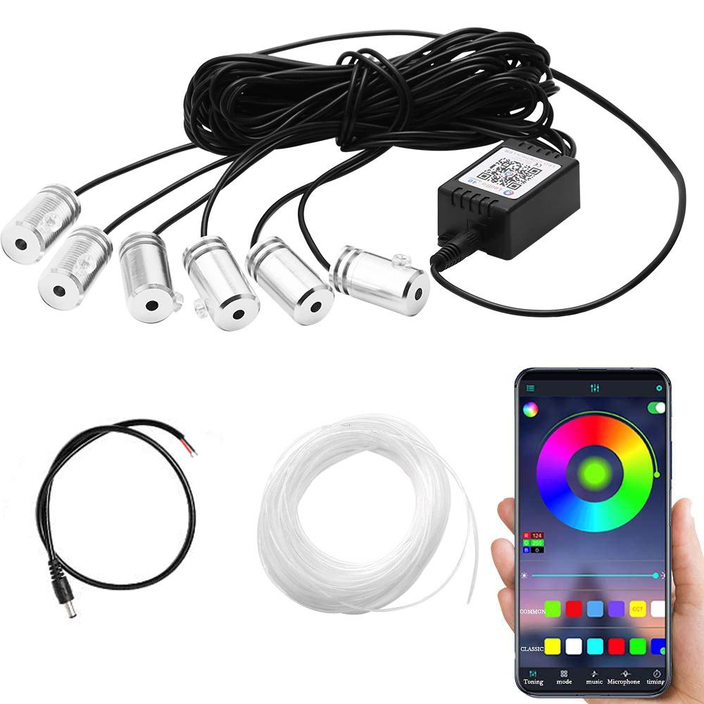 Ambient Light LED RGB vlákno 6 v 1, 8 metrov | Podpora aplikácií
