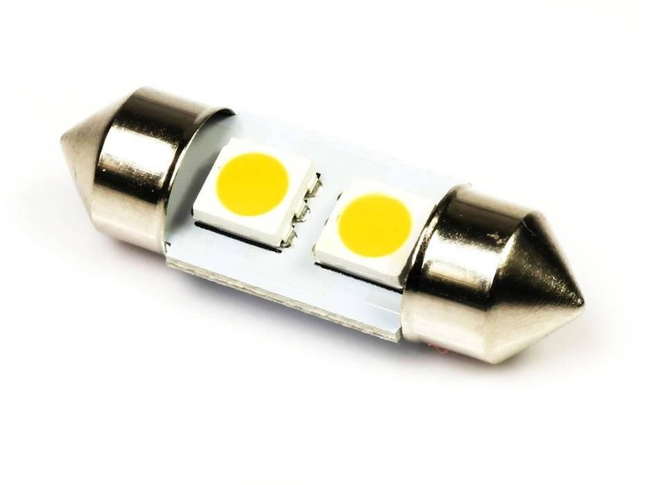 AUTO LED ŽIAROVKA C5W 2 SMD 5050 TEPLÁ 31mm