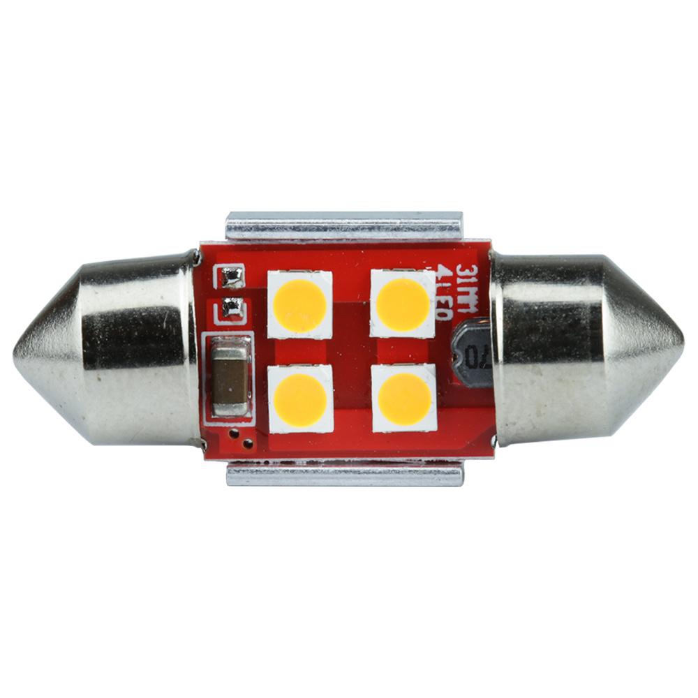 AUTO LED ŽIAROVKA 12V/24V C5W 4 SMD 3535 CAN BUS ORANŽOVÁ, 31MM