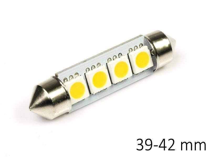 AUTO LED ŽIAROVKA C5W 4 SMD 5050 TEPLÁ ,36 mm, 42 mm