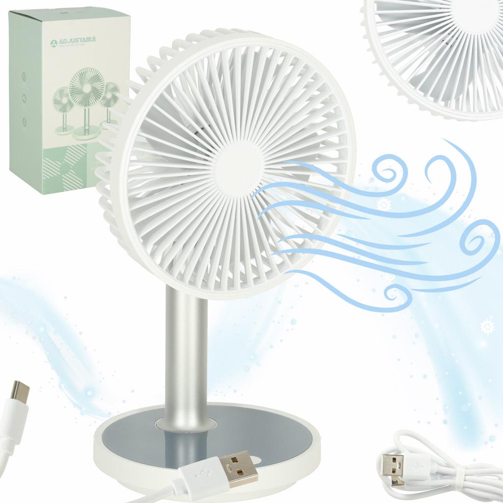 BEZDRÔTOVÝ STOLOVÝ VENTILÁTOR NA NOHE 30 CM BIELY