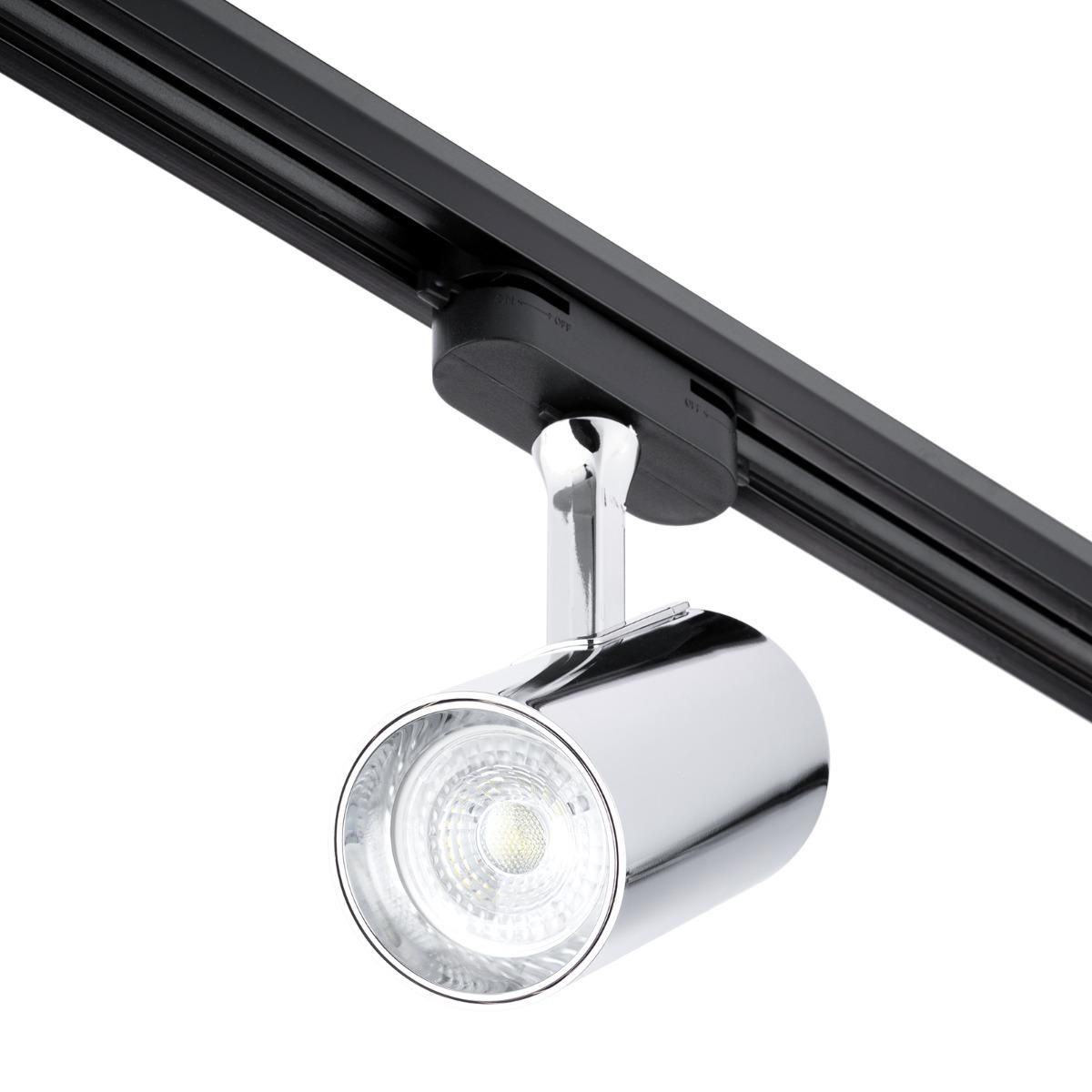 Chróm LED koľajnicové svietidlo 60mm - 1fázové