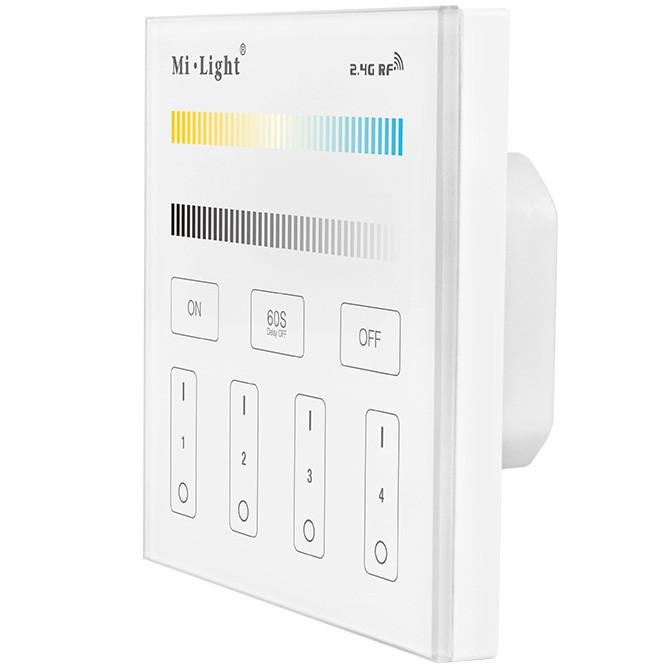 Diaľkové ovládanie CCT 4 zónový nástenný bodový panel Milight T2 230V