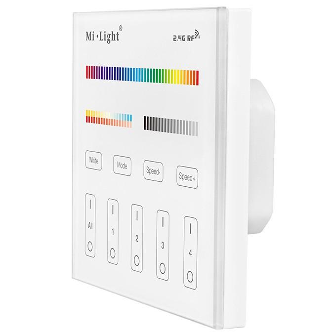 Diaľkové ovládanie RGBCCT 4 zónový nástenný bodový panel Milight T4 230V