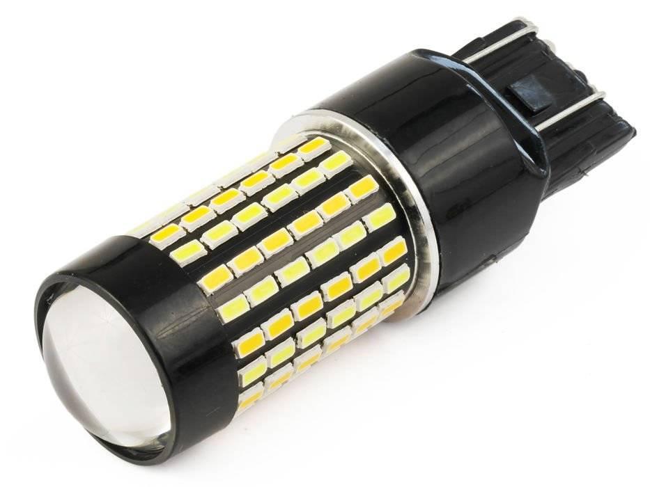 DUAL COLOR AUTO LED ŽIAROVKA T20 W21 / 5W 120 SMD 3014