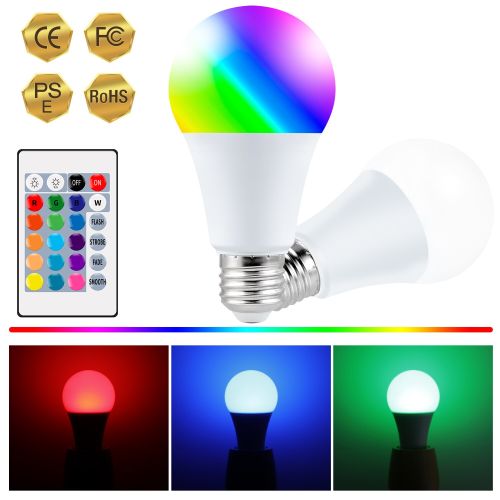 E27 LED RGB-WW žiarovka 10W na diaľkové ovládanie