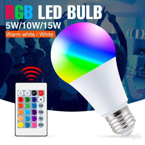 E27 LED RGB-WW žiarovka 8W na diaľkové ovládanie