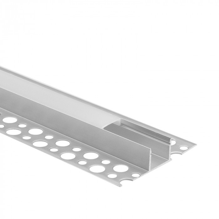 SADA 2m SDK lišta povrchová eloxovaná 12 mm+ mliečna krytka + 4x ukončenie