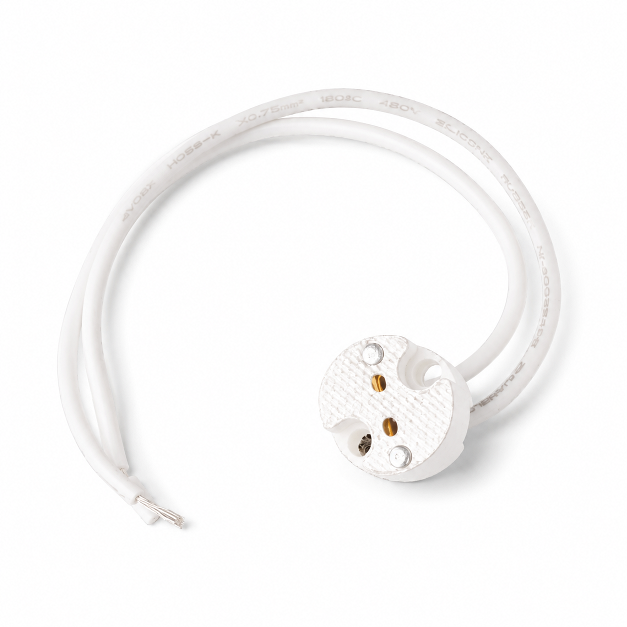 Keramická pripojovacia pätica G5.3 / MR16 / G4 s vodičmi 150 mm