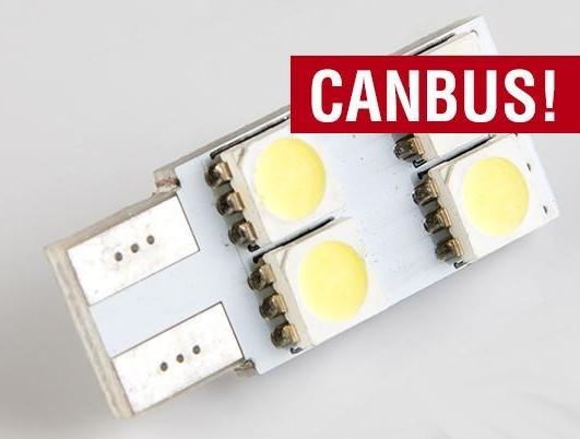 LED AUTO ŽIAROVKA 4 SMD5050 CANBUS-RESISTOR, T10