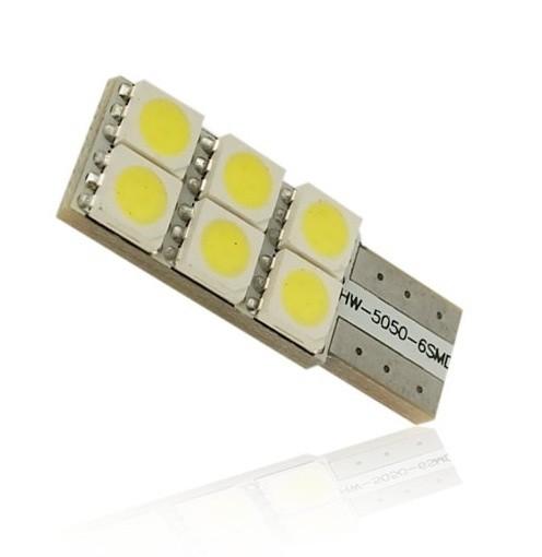 LED AUTO ŽIAROVKA 6 SMD5050 CANBUS RESISTOR, T10