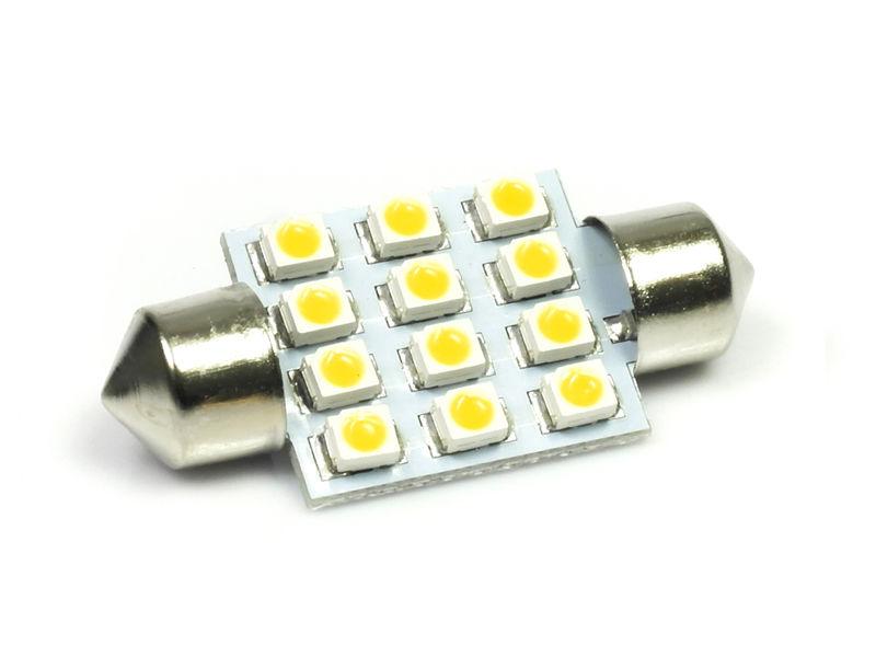 LED AUTO ŽIAROVKA C5W 12 SMD1210 39MM, TEPLÁ BIELA