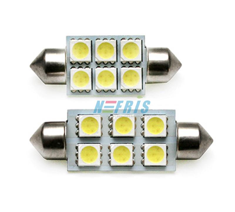 LED AUTO ŽIAROVKA C5W 42MM 6X SMD5050