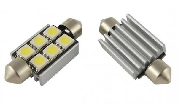 LED AUTO ŽIAROVKA C5W C10W CANBUS 6 SMD5050 36MM