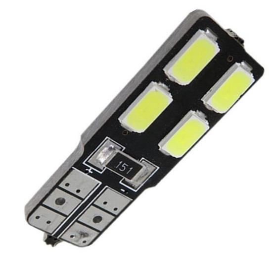 LED AUTO ŽIAROVKA T10 4 LED SMD5630 STUDENÁ BIELA CANBUS