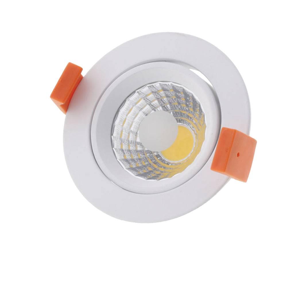 LED COB DOWNLIGHT ROUND ROTATABLE 60° 8W TEPLÁ BIELA