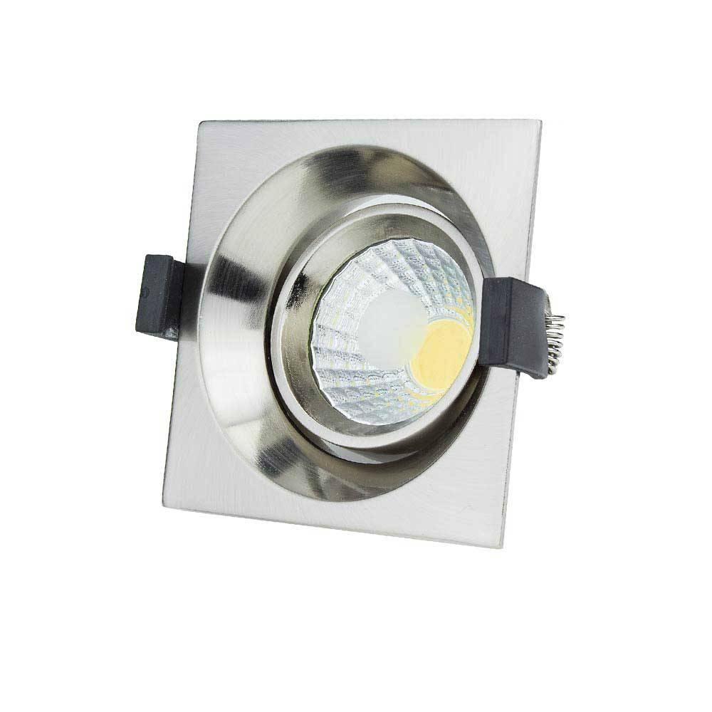 LED COB DOWNLIGHT SQUARE INOX BUILD-IN 8W NEUTRÁLNA BIELA