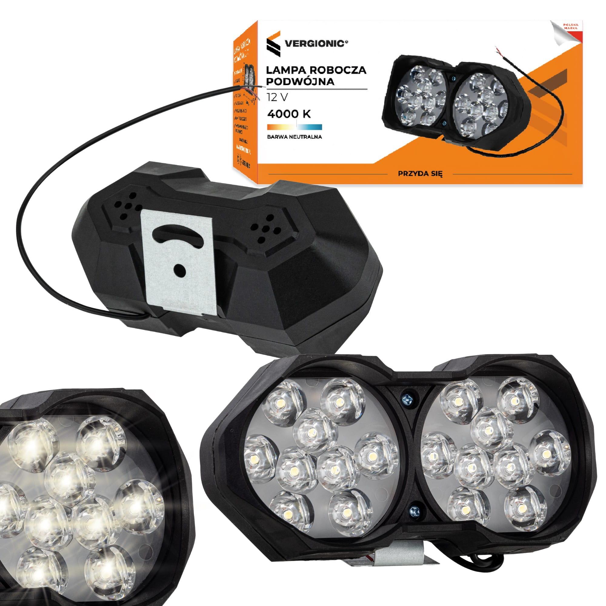 LED DVOJITÁ PRACOVNÁ LAMPA DO AUTA 12W 12V