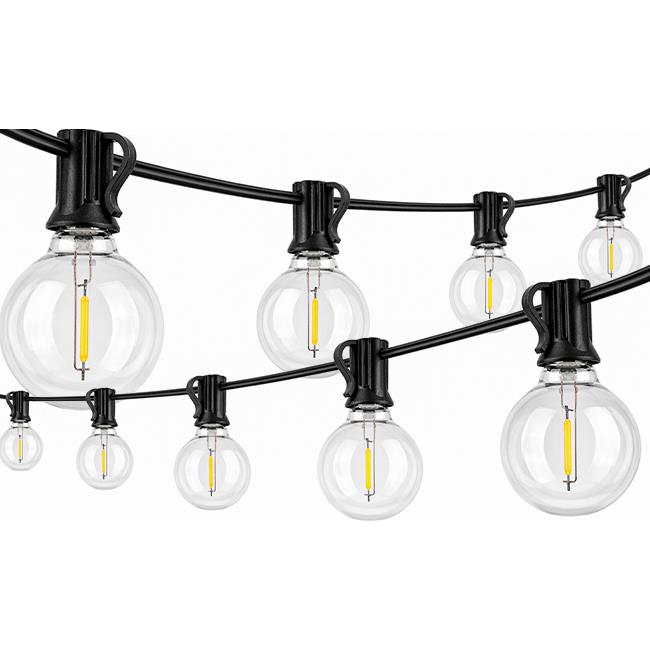 LED girlanda 230V 20 m nadpájateľná, 20x E12 G40, 2700K – teplá biela