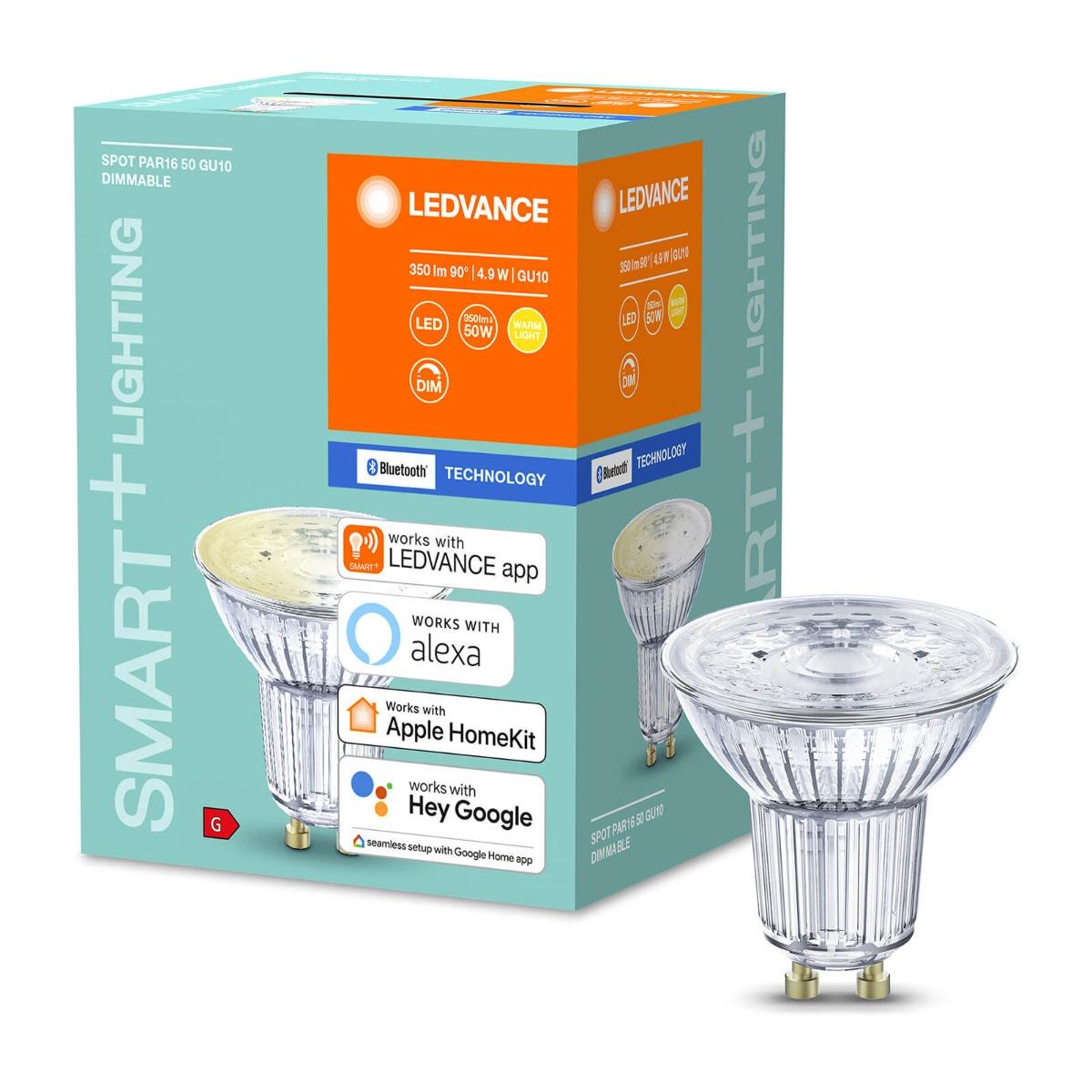 LED GU10 4,9W 350LM 2700K WARM LEDVANCE SMART+ BLUETOOTH STMIEVATEĽNÁ ŽIAROVKA