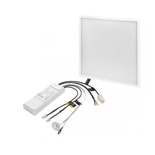 LED panel 60×60, štvorcový vstavaný biely, 40W teplá b. UGR, Emergency