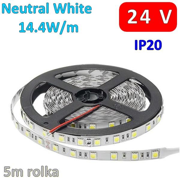 1m LED pásik 14,4W/m  24V  IP20 neutrálna biela 