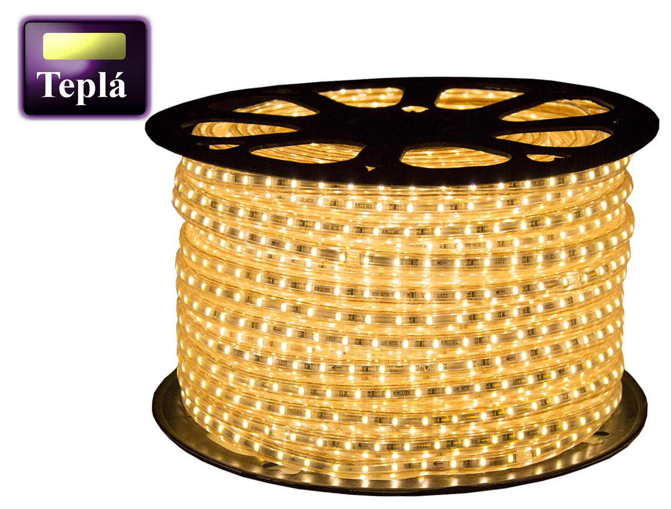 LED pásik 230V - SMD 2835 - 11W/m - 750lm/m - IP68 - Teplá biela