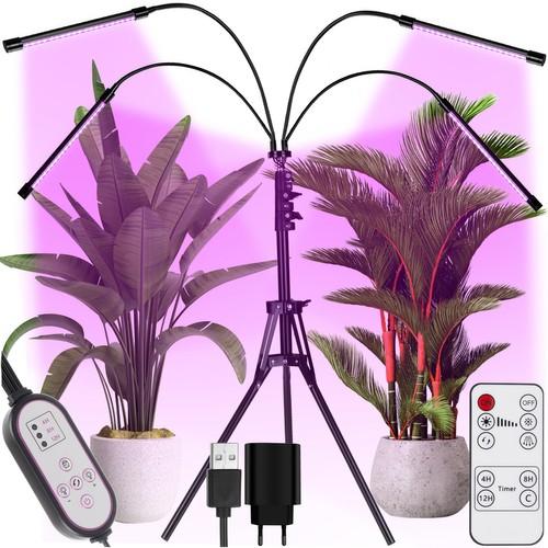 LED pestovateľská lampa na statíve – 4 ramená, 80 LED, časovač + DO