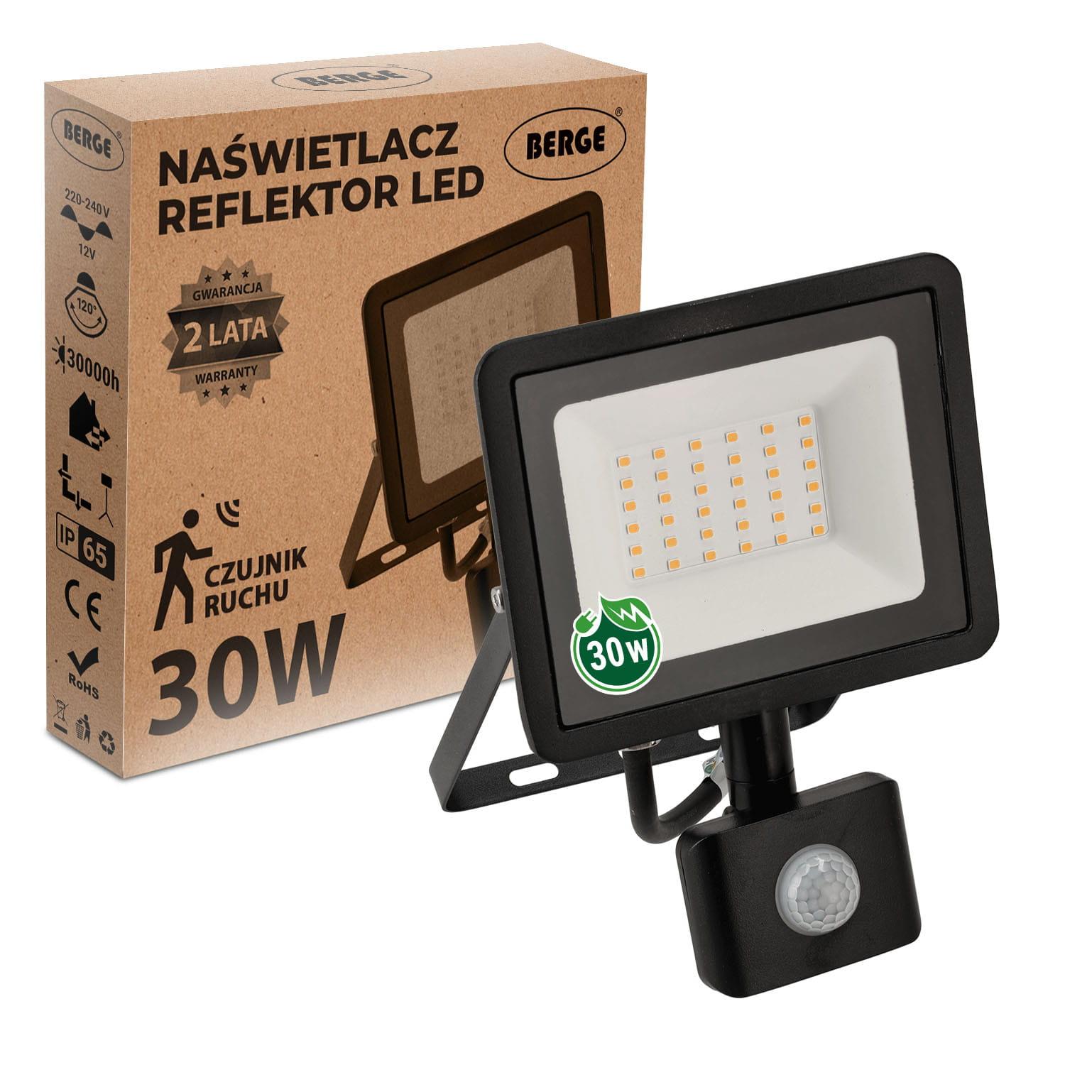 LED REFLEKTOR 30W PIR NEUTRÁLNA BIELA