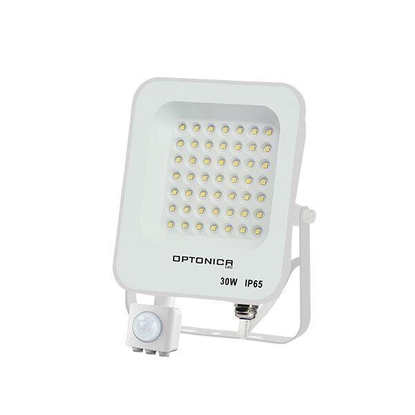 LED REFLEKTOR BIELE TELO IP65 + PIR SENSOR 30W STUDENÁ BIELA