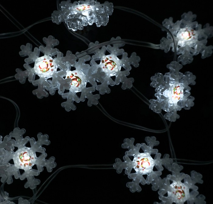 LED snehové vločky 2W, 50 LED, 6500K studená biela, 5m, IP65, USB APP