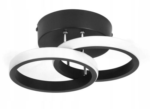 LED stropné svietidlo čierne kruh 18W Neutrálna biela